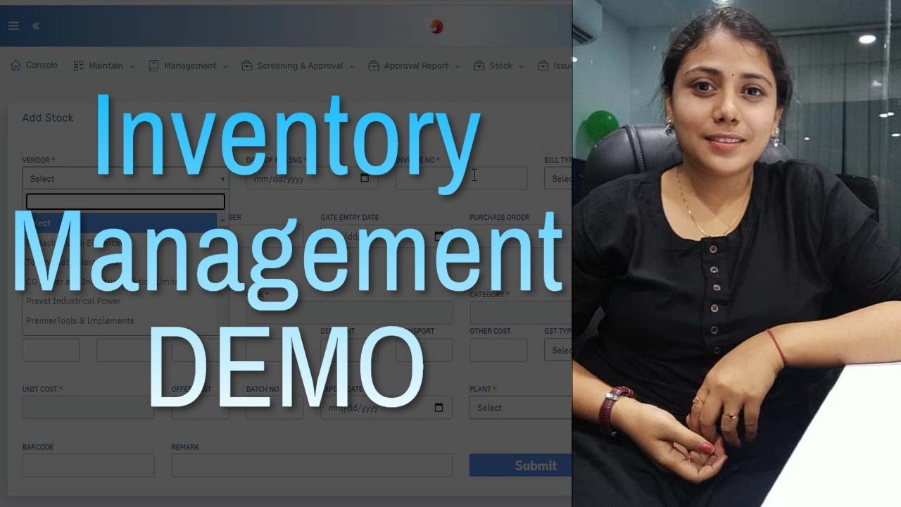inventory management software demo | inventory management system demo | material management system.