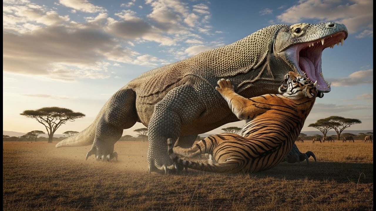 Komodo Dragon vs Tiger &ndash; The Deadliest Jungle Showdown | Epic Animal Clash