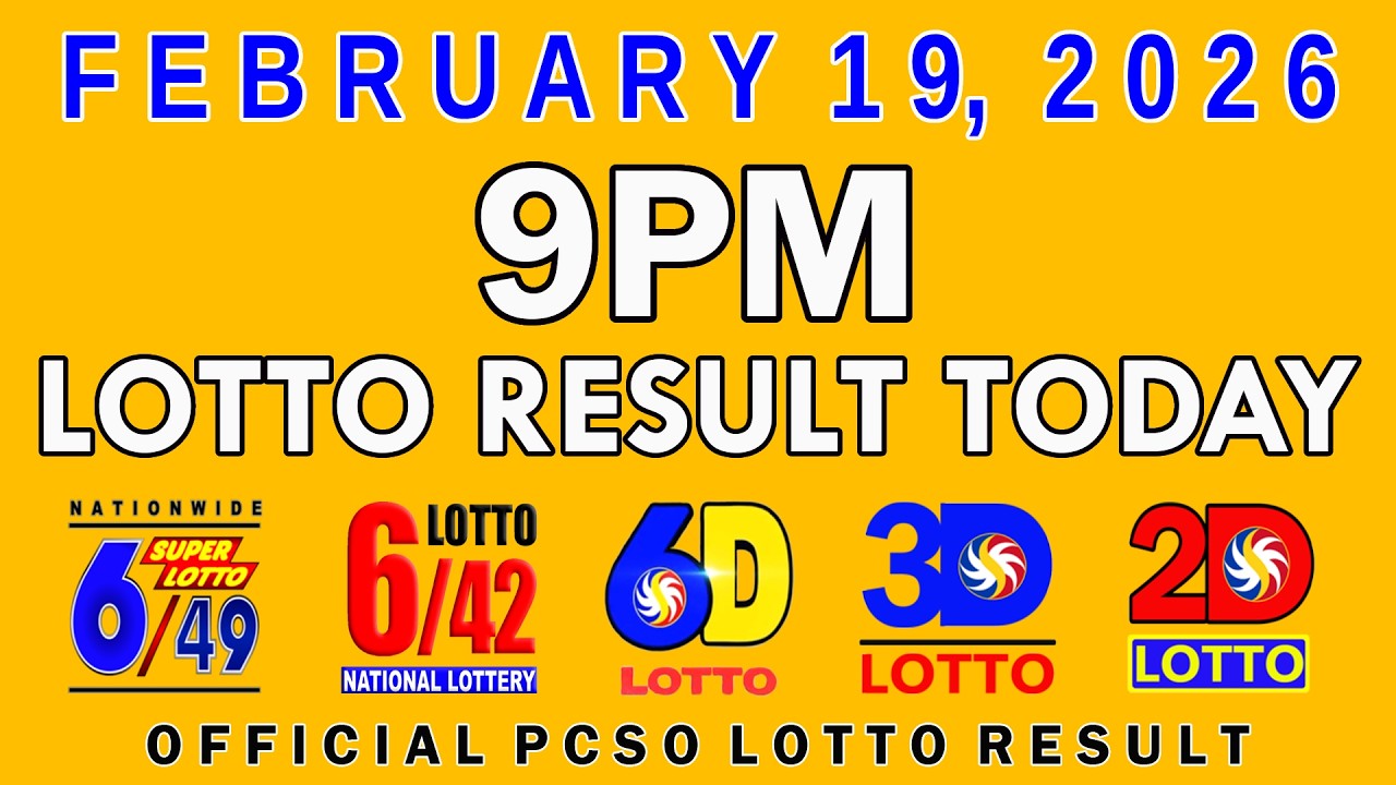 9pm Lotto Result Today PCSO February 19 2026
