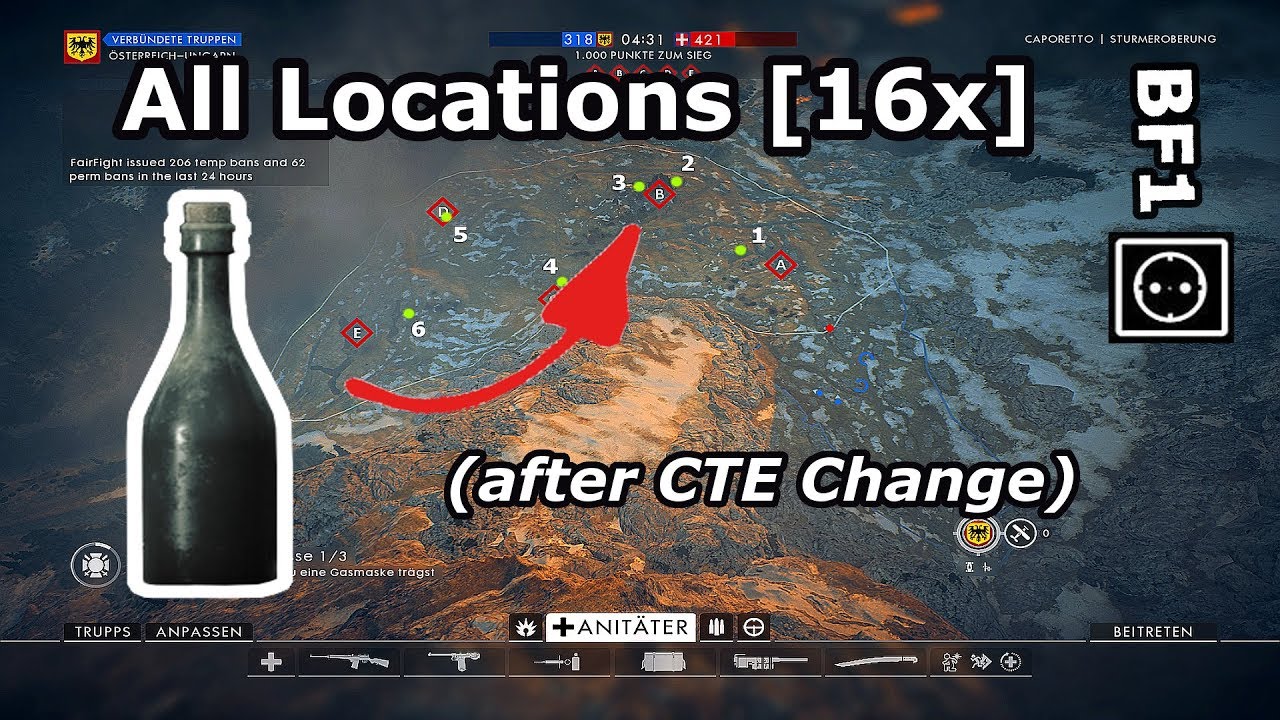 BF1: All new Locations [16x] for the wine bottle on Somme, Caporetto, Passchendaele (Apocalypse)