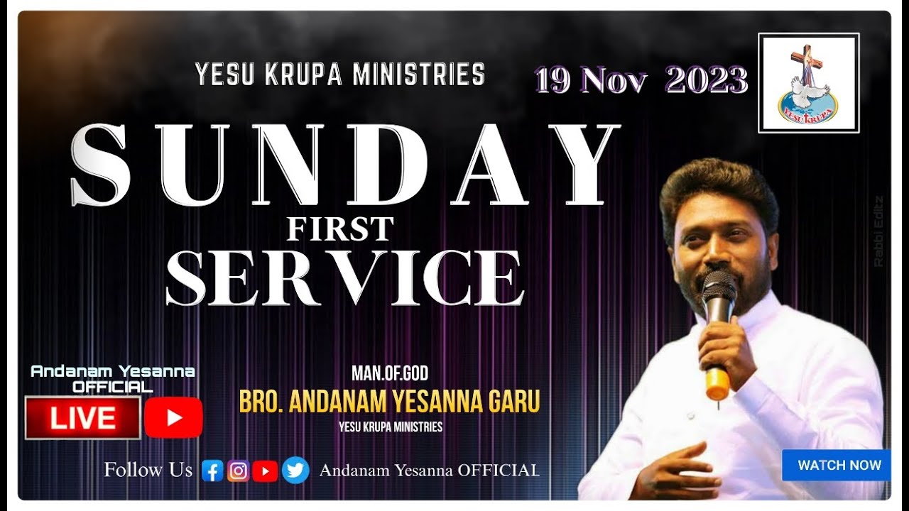 🆕🔴 SUNDAY_1st_SERVICE #Live | #19th_NOV_2023|#Bro_Andanam_Yesanna_Garu|#yesukrupaministries