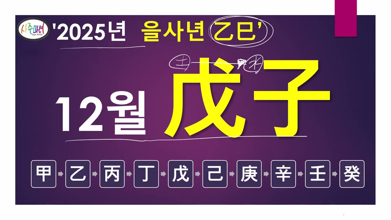 2025년 12월 무자월(戊子) 일간별 운세