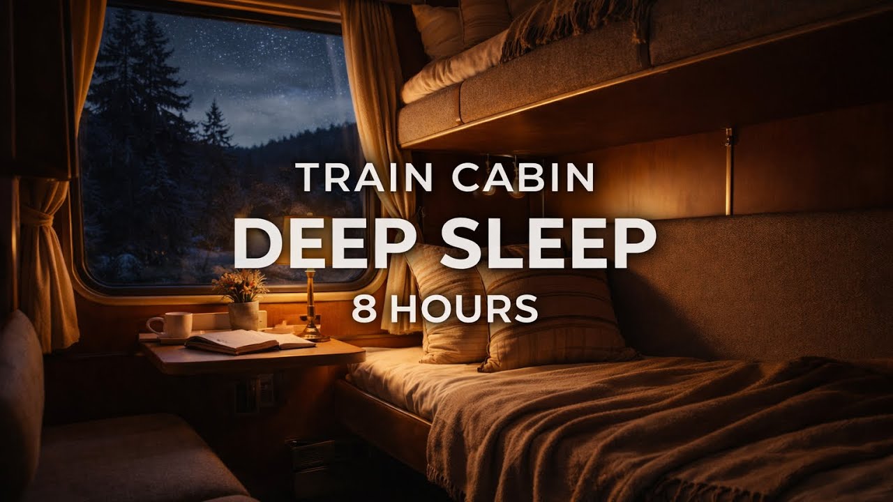Train Cabin Ambience 🚆 | Deep Sleep Train Sounds (8 Hours)