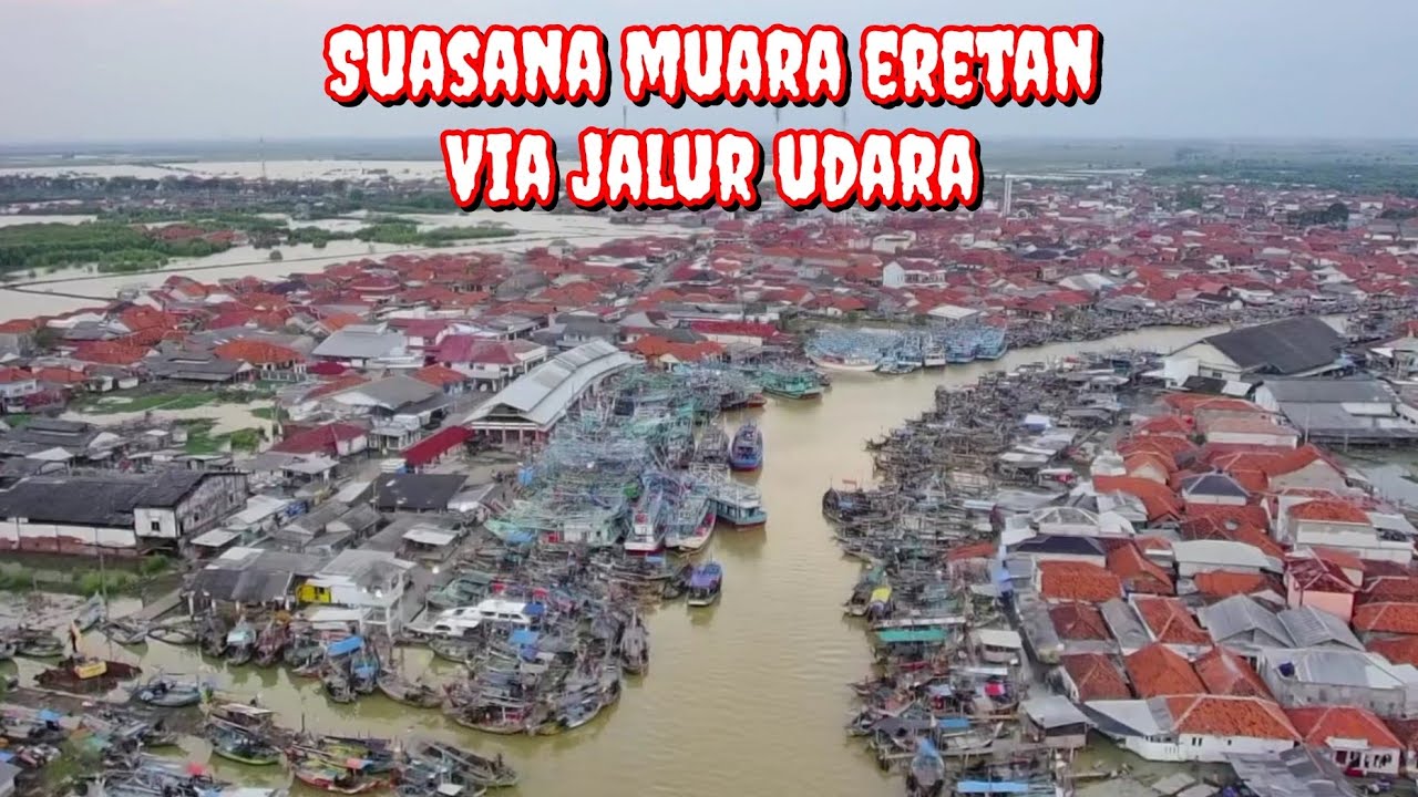 Suasana di pesisir muara Eretan indramayu jawa barat. Terliha dari ketinggian