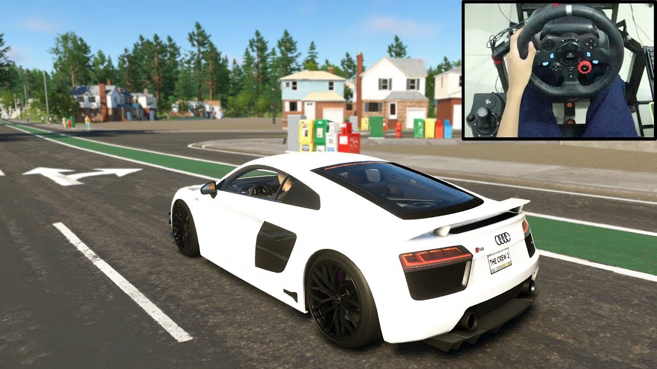 Audi R8 V10 Plus - The Crew 2 | Logitech g29 gameplay