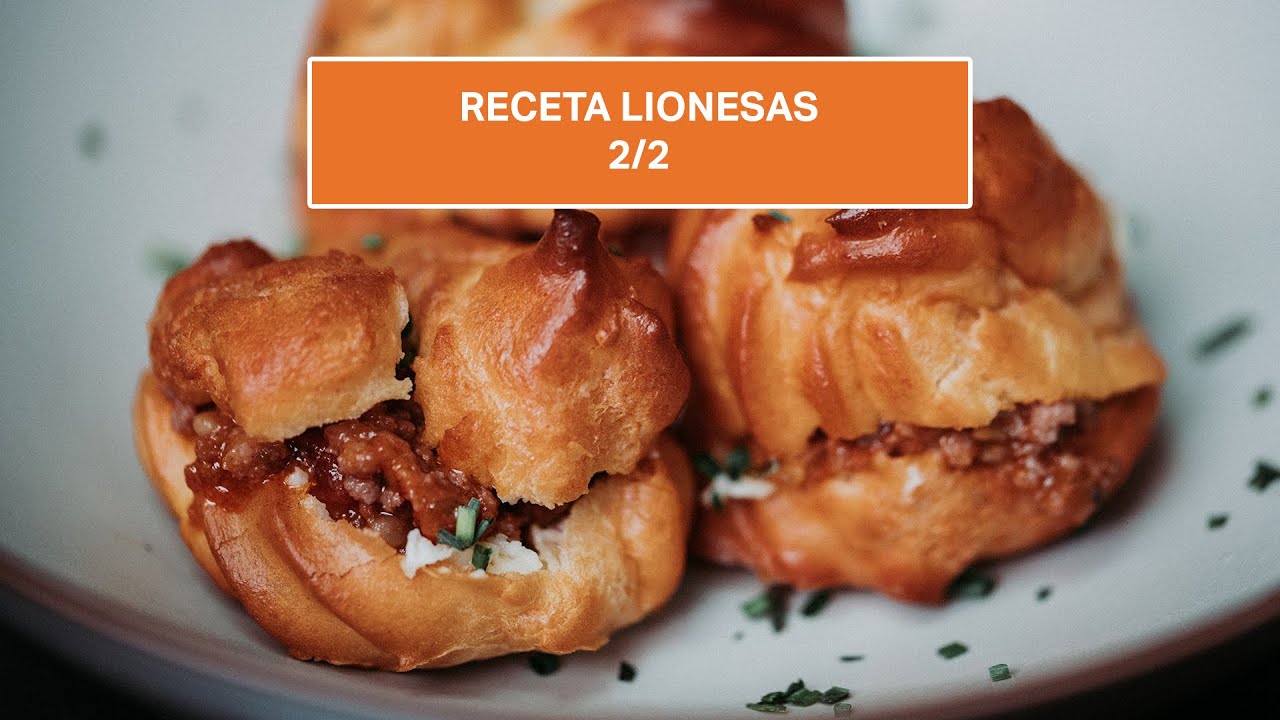 ENTRANTES LIONESAS PETIT CHOUX RELLENAS DE BOLOÑESA