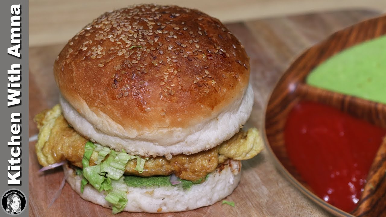 Jumbo Egg Burger Recipe - Special Egg Burger Street Food Style - Kitchen With Amna