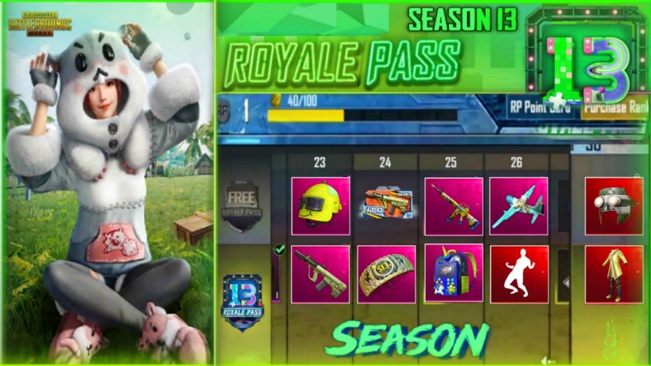 PUBG MOBILE SEASON 13 NEW LEAKS : 100 RP REWARDS,ROYAL PASS AND FIRST LOOK WITH FEATURES