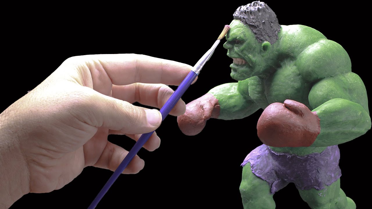 HULK handmade from air dray clay, the full sculpturing process