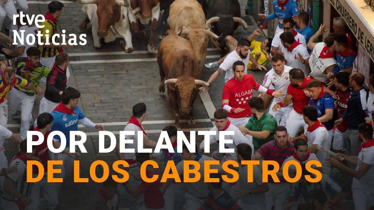 SAN FERM&Iacute;N 2025: QUINTO ENCIERRO, con los TOROS DE JANDILLA en PAMPLONA | RTVE Noticias