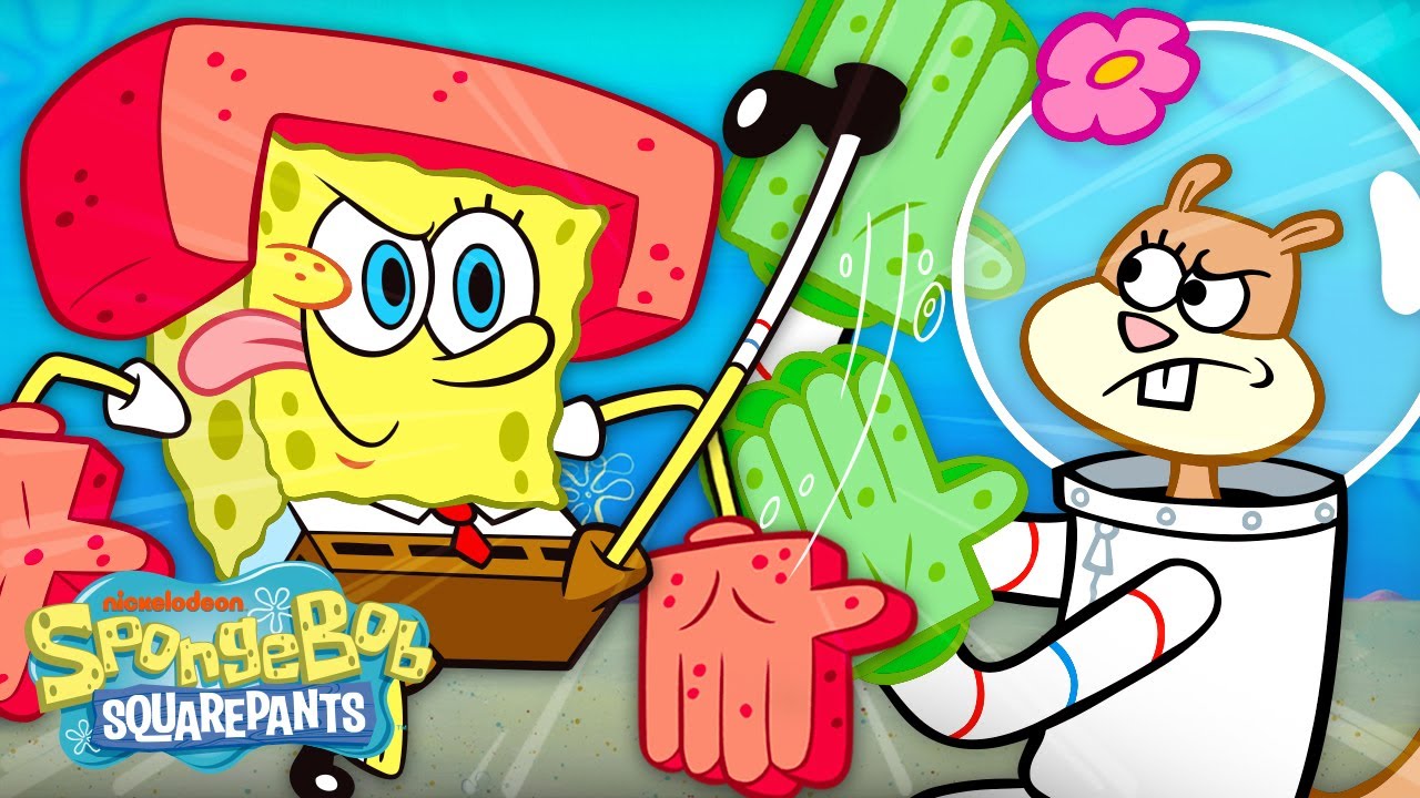 SpongeBob Fighting EVERYONE in Bikini Bottom for 90 Minutes Straight | @SpongeBobOfficial