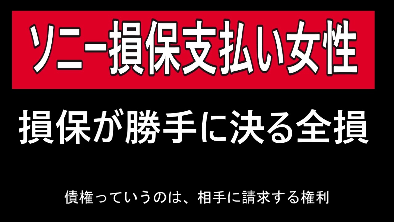 ソニーの支払い女性と交渉-----全損がらみ－－－－－－裁判の闇　ALFA工具損保の女性は自分の会社の主張のみを言い続ける