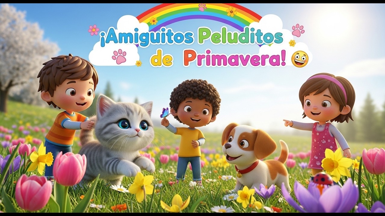 🌟 ¡Primavera Mágica con Gatitos y Perritos! 🐱🐶🌷 | Canción Infantil Cute