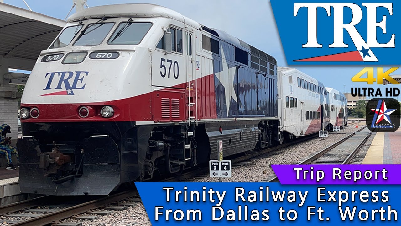 [4K] The Trinity Railway Express: an Excellent commuter Service in Texas | TRE | Dallas - Fort Worth