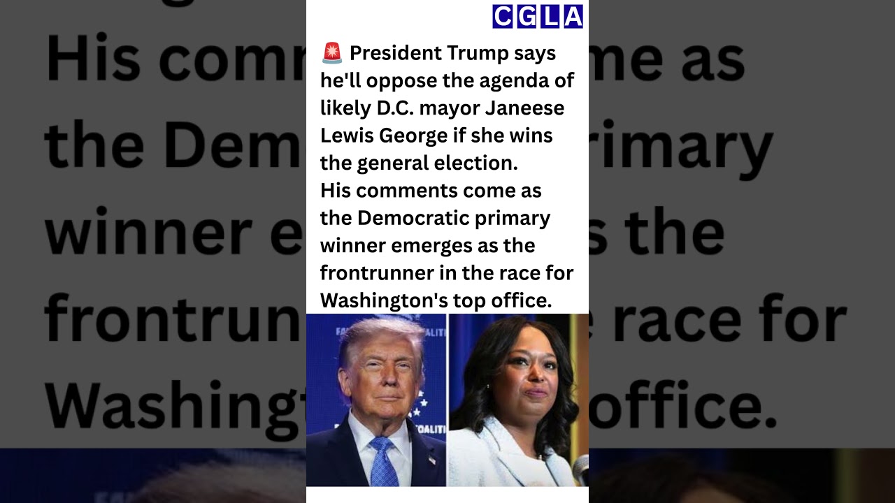 Trump Vows to Oppose Likely D.C. Mayor's Agenda 🇺🇸