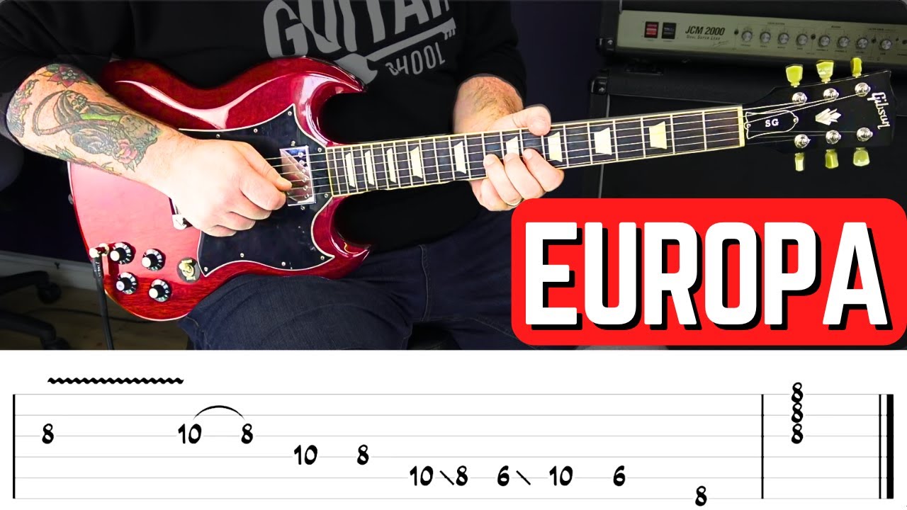 Europa Intro Guitar Lesson | Carlos Santana Lead Guitar Tutorial With Tabs