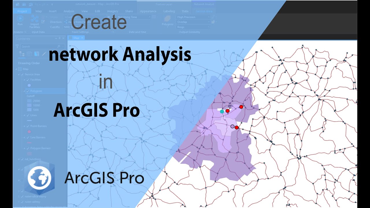 ArcGIS Pro Create network dataset: Service area network analysis