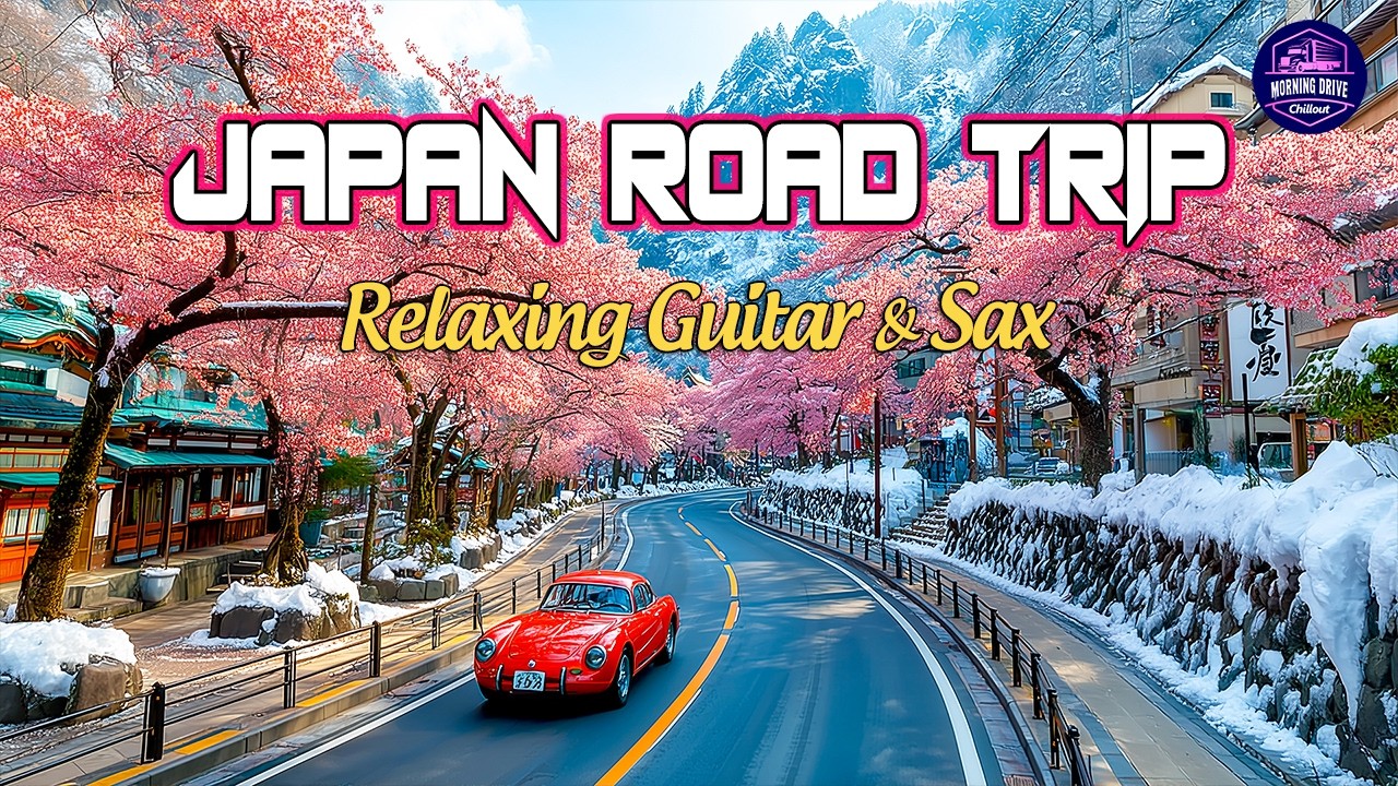 Smooth Guitar & Saxophone 🌿 Drive and Chill Instrumental with Japanese Road Views