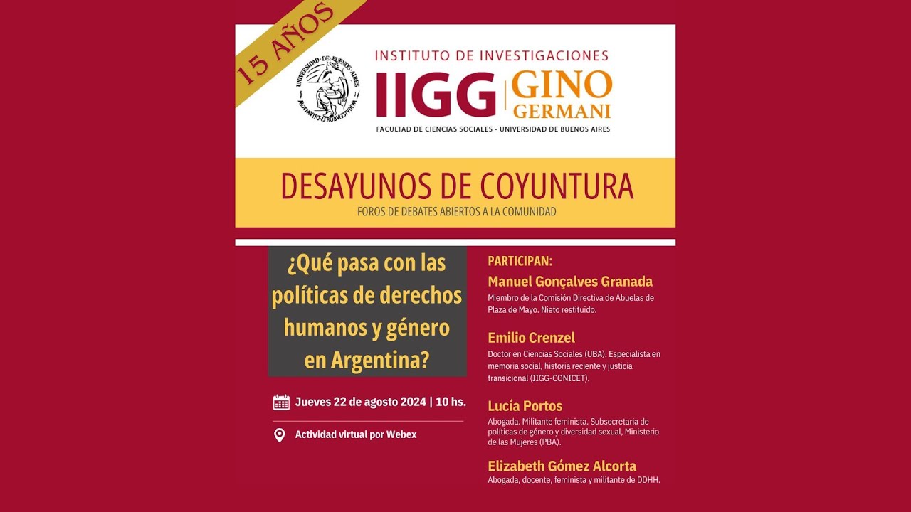 Desayunos de coyuntura: ¿Qué pasa con las políticas de derechos humanos y género en Argentina?