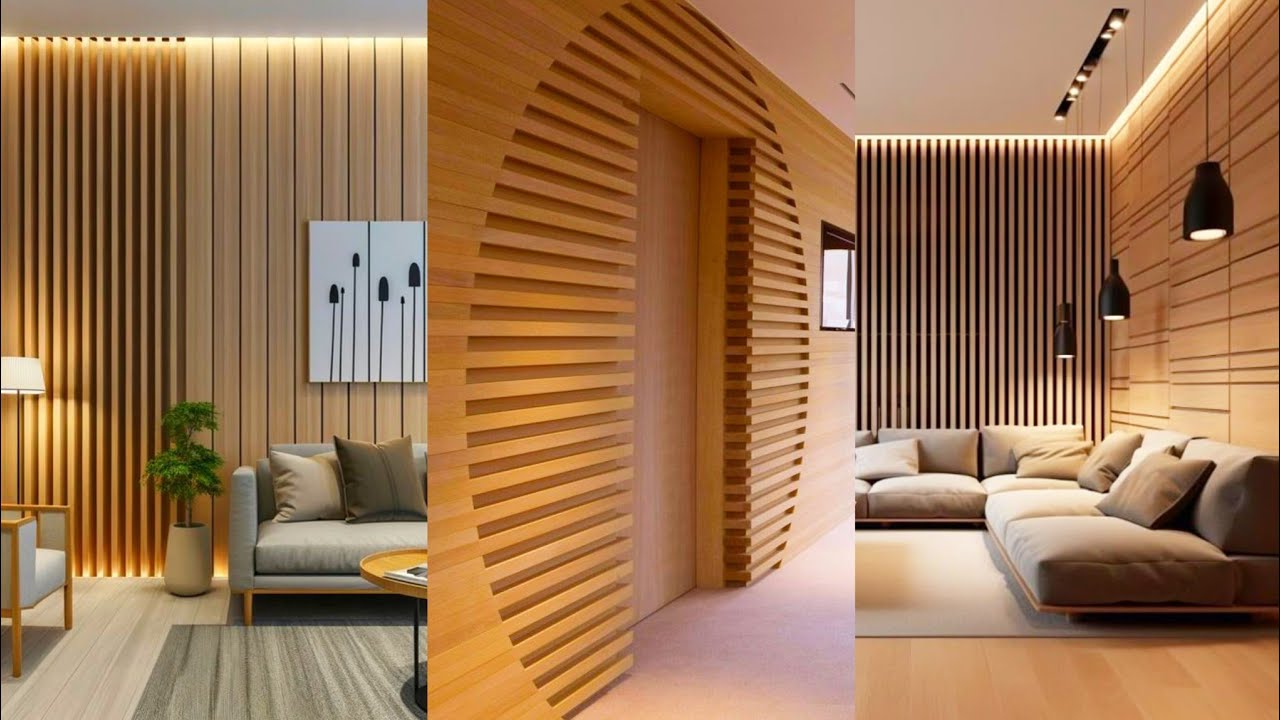 PVC Wall Panel Home Interior|MDF Wall Panel Bedroom Backwall Wall Panel 3D Wood Slat Wall LED Lights