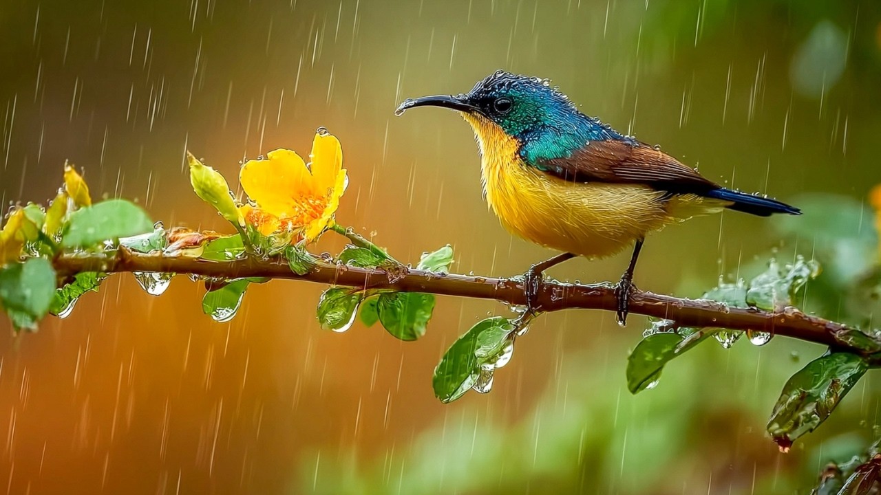 🌱 Calming Birdsong, Soft Piano & Rain Sounds - Alleviate Anxiety & Promote Tranquility 💆‍♂️🌷🌙