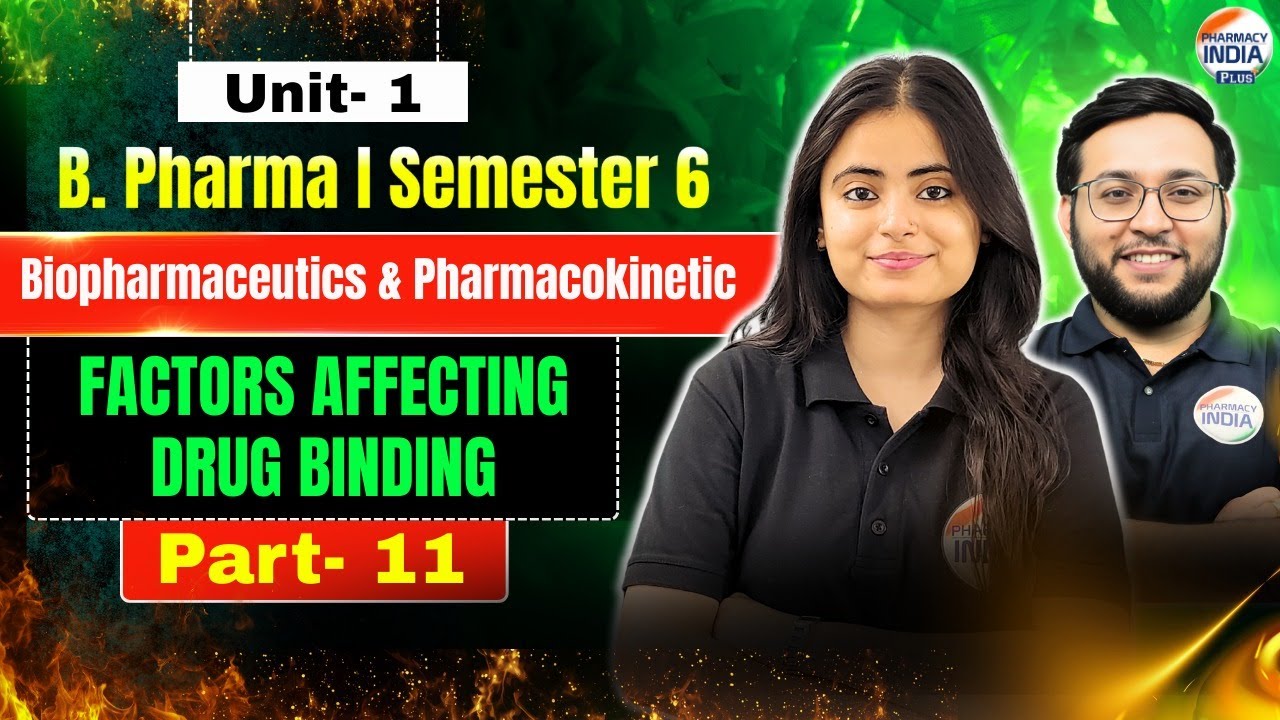 Factors Affecting Binding Of Drugs | Biopharmaceutics | Part - 11 | Unit - 1 | Sem - 6 | B.Pharm