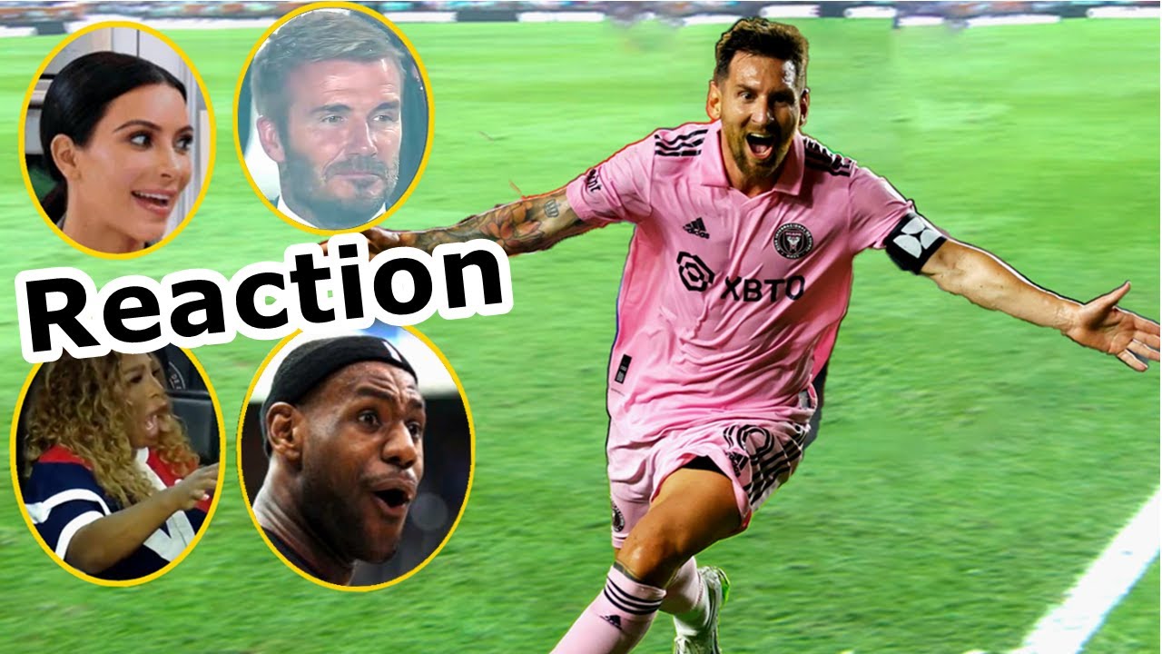 Messi debut in Miami |Messi FREE KICK last minute goal | Goat sport stars reaction to Messi goal