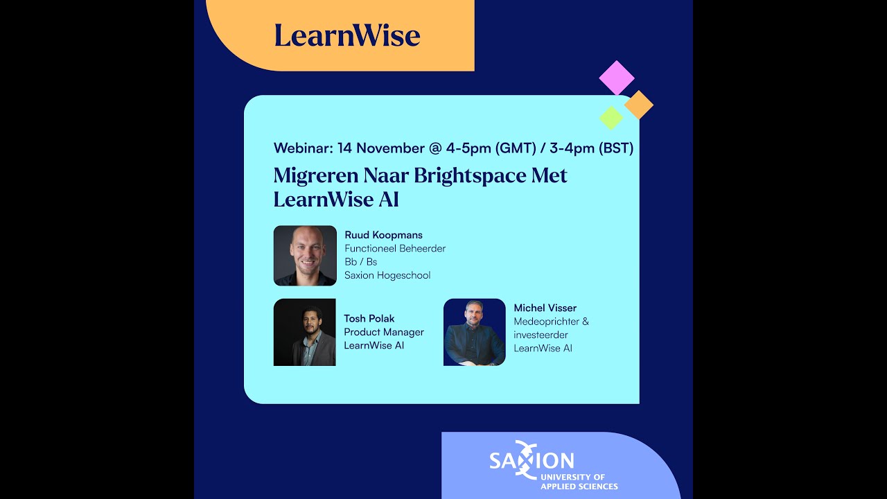 Learnwise x Saxion Hogeschool Webinar (NL)