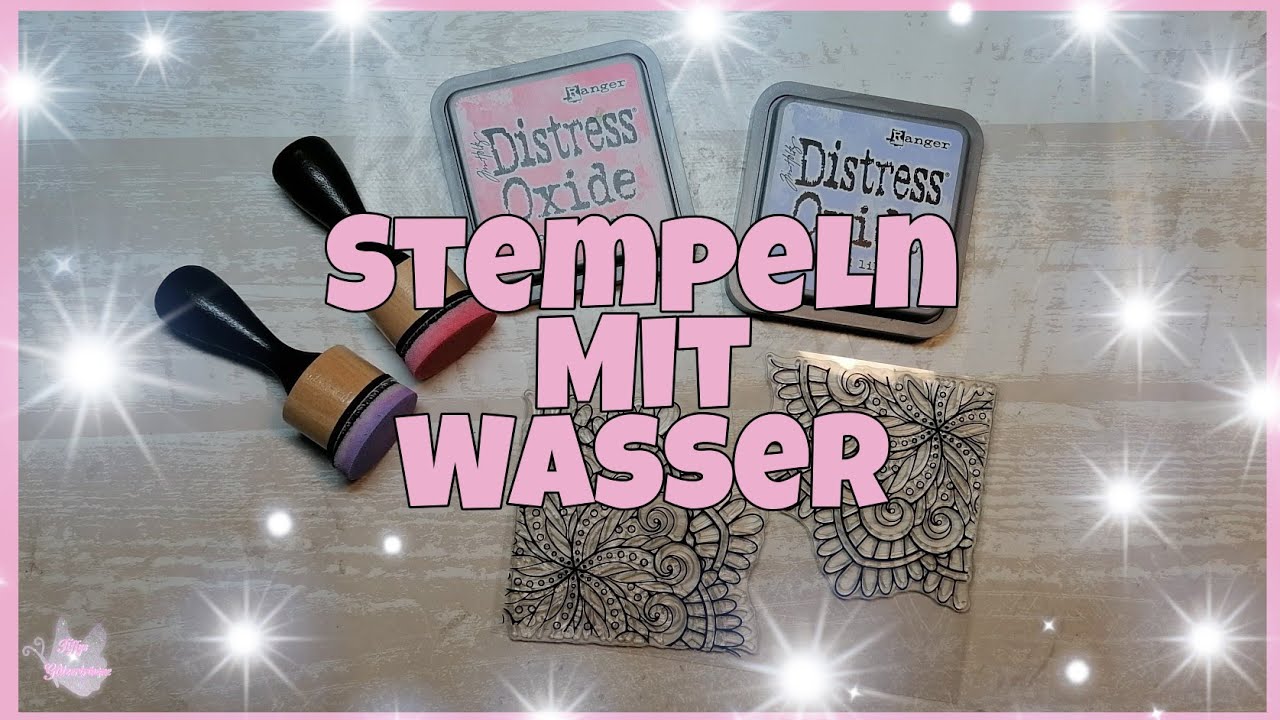 💕 Kartenhintergrund gestalten 💕 Stempeln mit Wasser