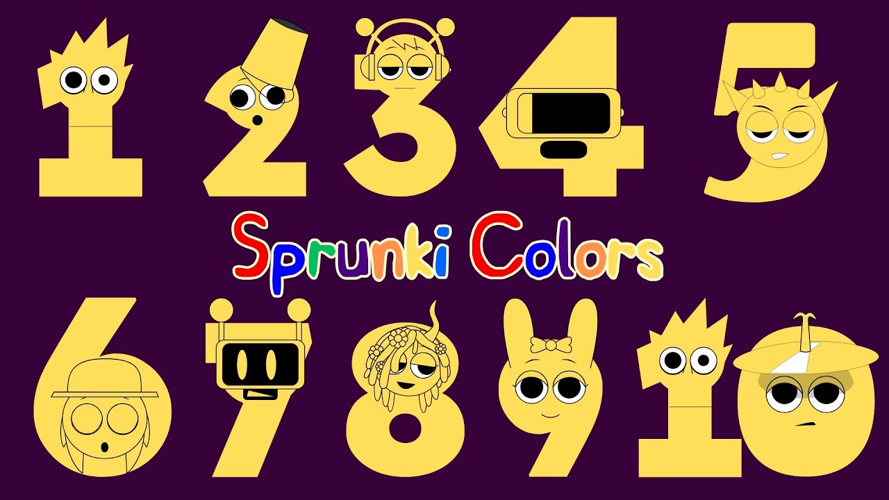Sprunki Rainbow Colour Numbers Song (1&ndash;10) | Learn Colors and Numbers for Kids | Sprunki