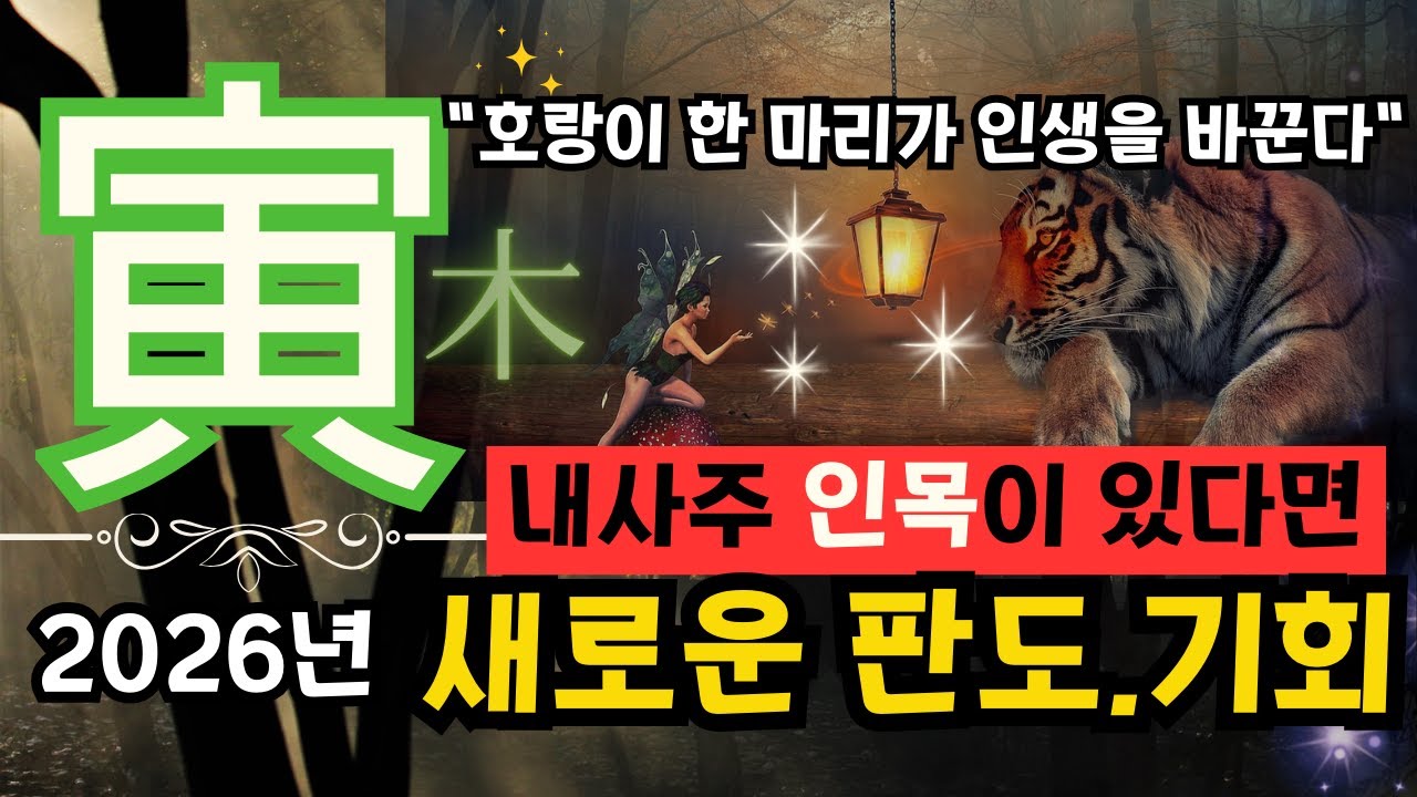 ✨내 사주[寅木] 인목! 호랑이 한마리가 성공을 부른다-횡재수 폭발,1인 사업,창업가