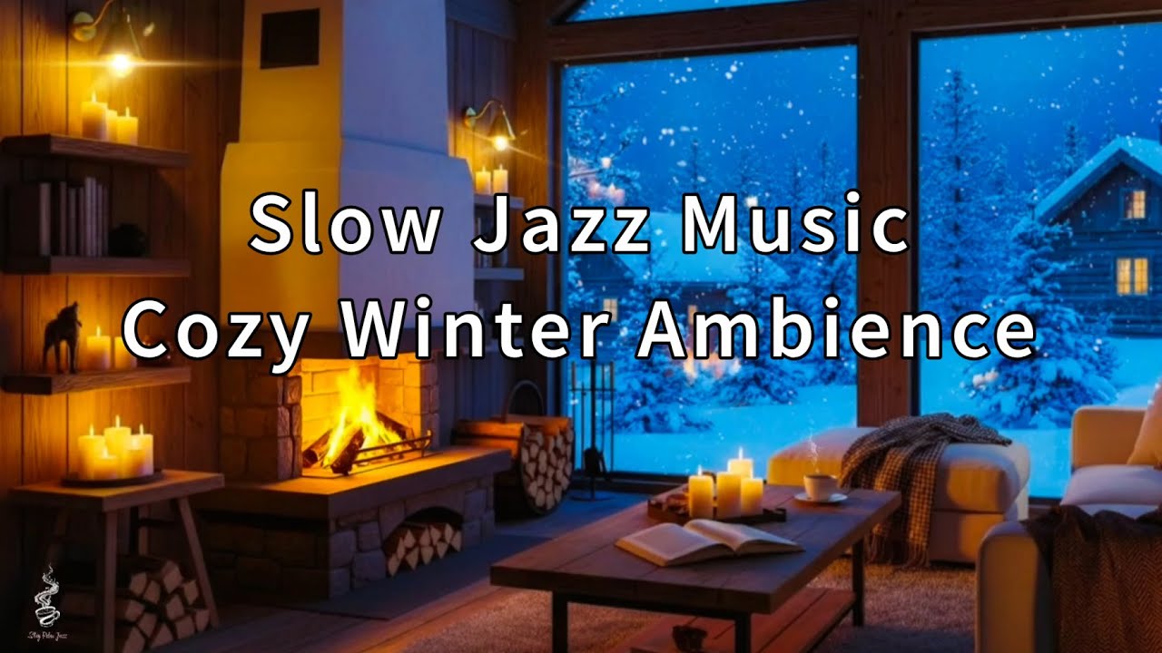 Slow Jazz by the Fireplace 🔥 Cozy Winter Cabin Ambience for Relax, Study & Focus