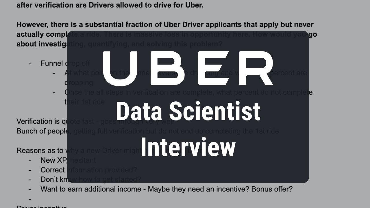 Data Scientist Interview - Uber | AB Testing + SQL
