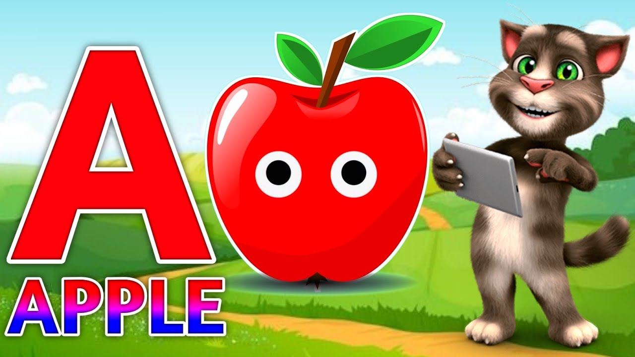 Фонетическая песенка 2 с двумя словами в 3D-формате - A для яблока 🍎🍏 - Песни про алфавит ABC со ...