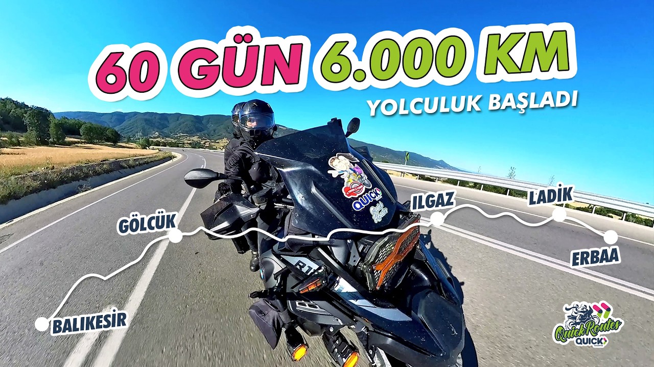 YOLCULUK BAŞLADI !! Motosikletle 60 Gün 6 Bin km 1.Bölüm | Balıkesir - Erbaa | 2Teker 2Yürek