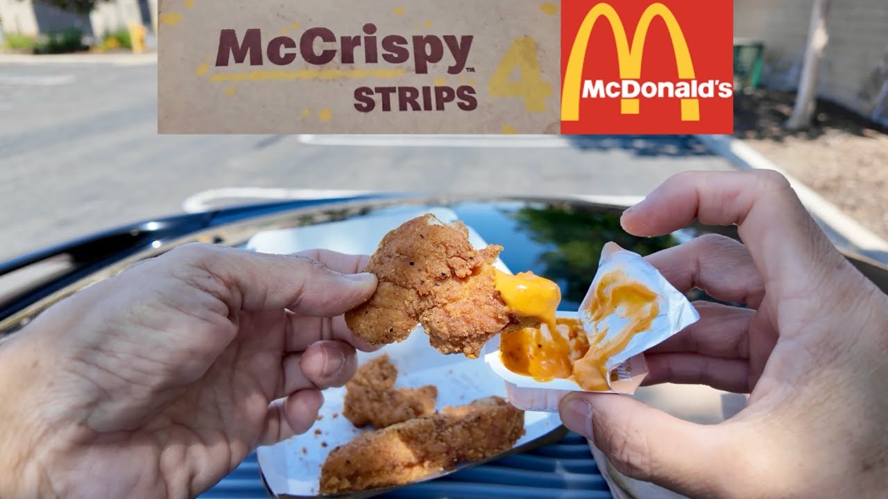 Trying McDonald&rsquo;s New McCrispy Strips & New Dip &mdash; On Top of My Car Roof! 🚗🍗