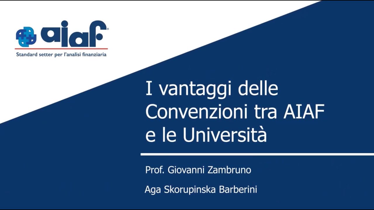 I vantaggi delle Convenzioni tra AIAF e le Università