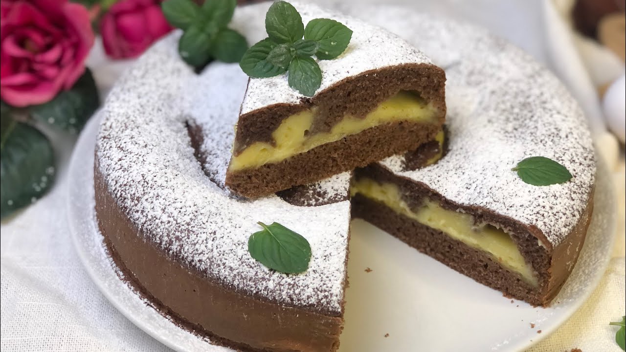 TORTA VERSATA al CACAO con CREMA PASTICCERA  🍰 facile e veloce