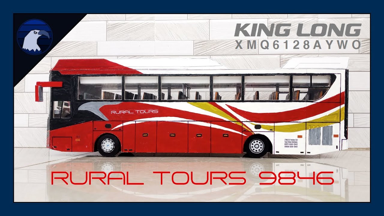 ❤🚌 Rural Tours 9846 | King Long XMQ6128AYWO (out of cardboard) 📦✂❤🚌