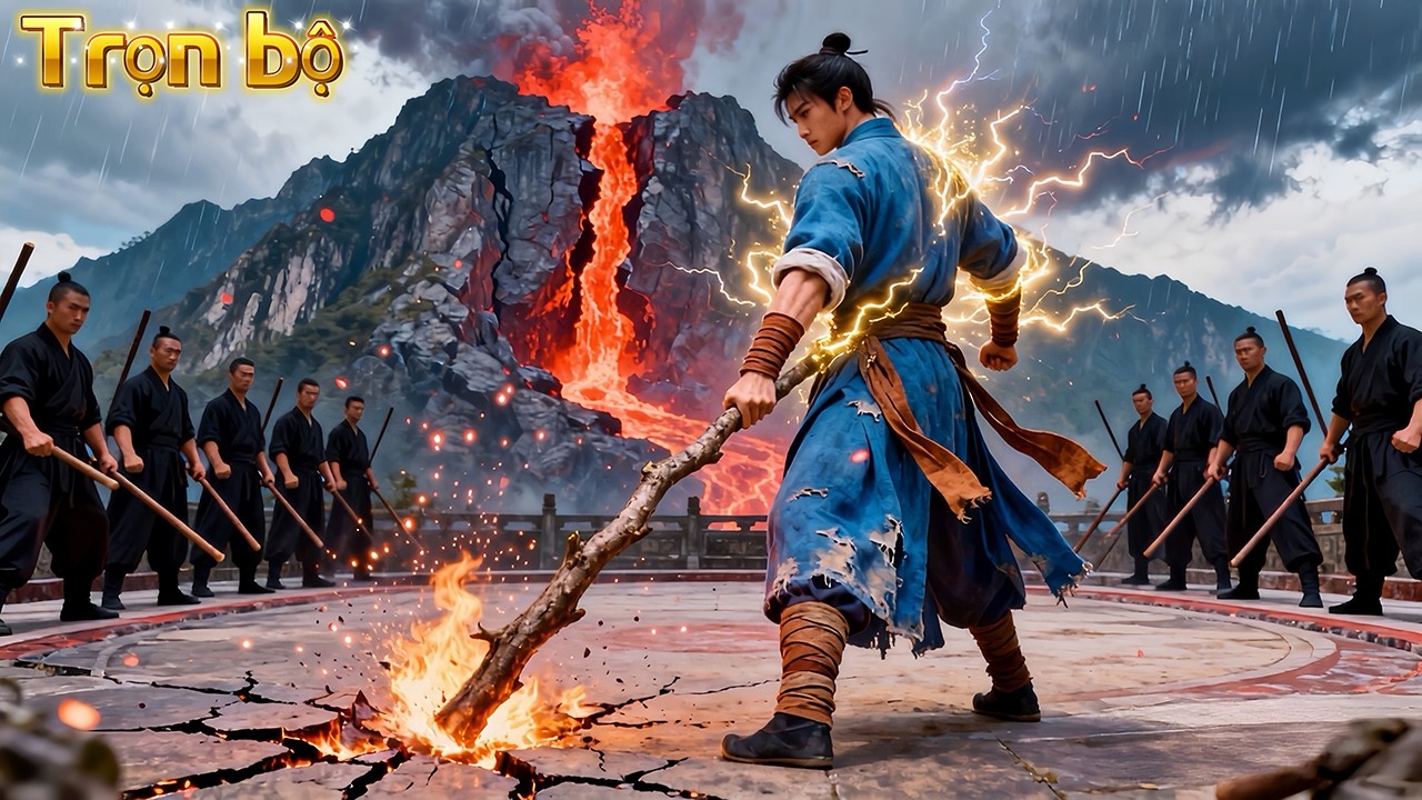 G&atilde; đốt lửa ngh&egrave;o chỉ với c&acirc;y gậy bổ trời đất, qu&eacute;t sạch đại hội v&otilde; l&acirc;m khiến t&ocirc;ng sư quỳ xin!#phim