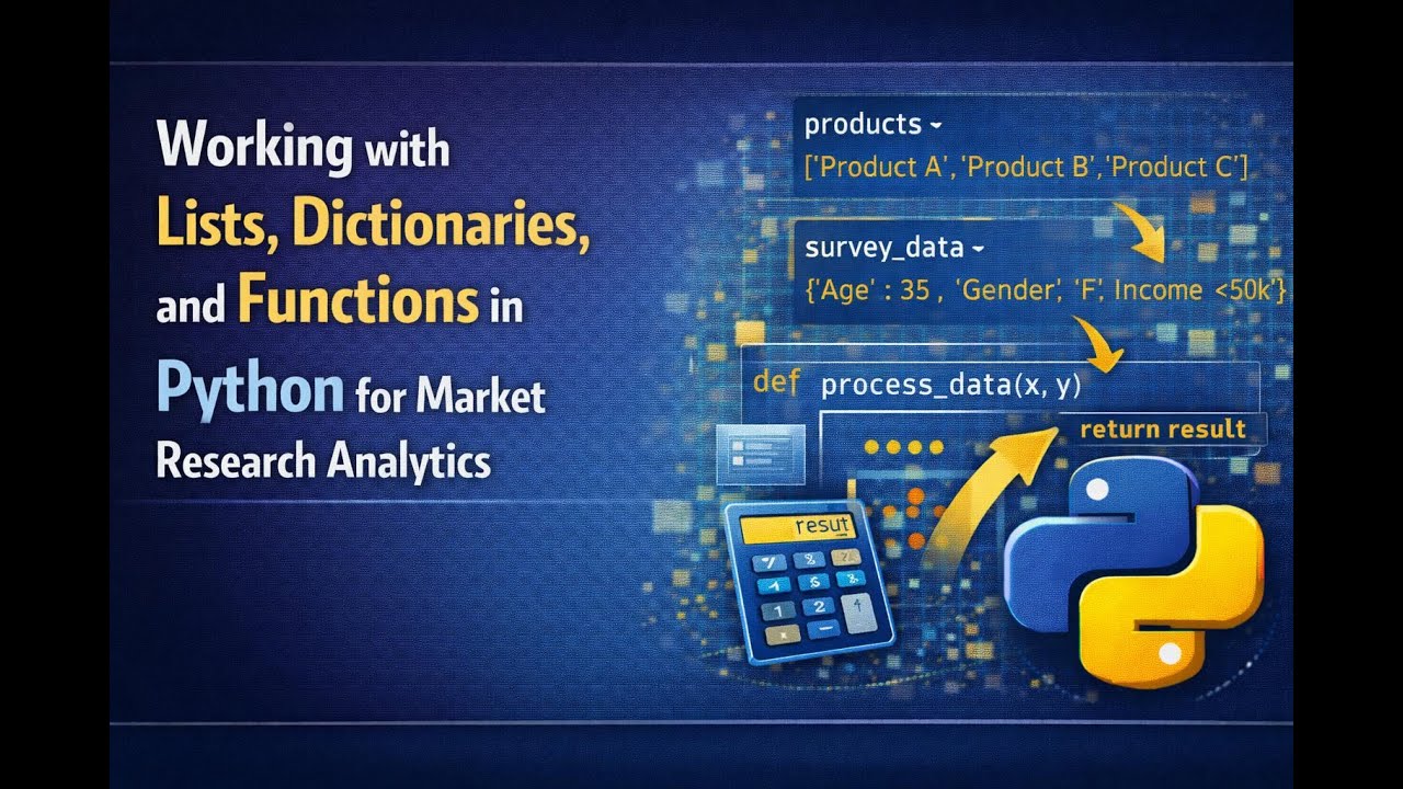Working with Lists, Dictionaries, and Functions in Python for Market Research Analytics