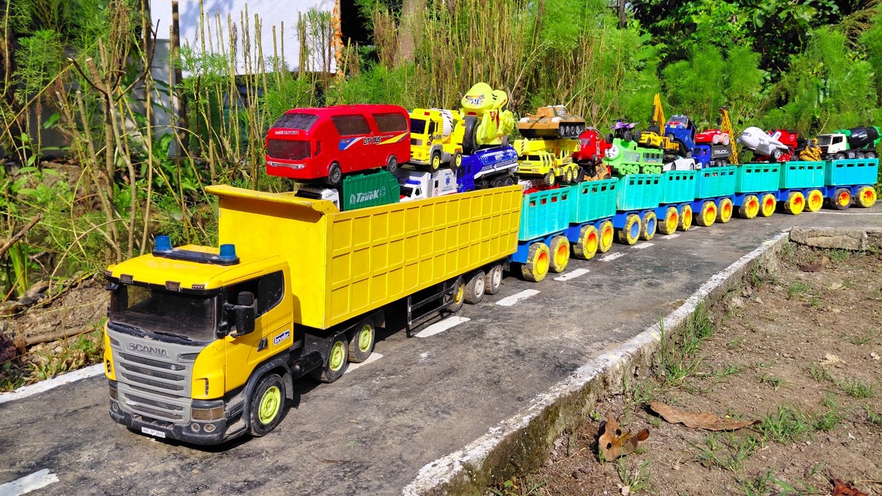 MOBIL TRUK TRONTON PANJANG BONGKAR MOBIL MOBILAN OLENG, TRUK SAMPAH, TANK BAJA, MOBIL MOLEN
