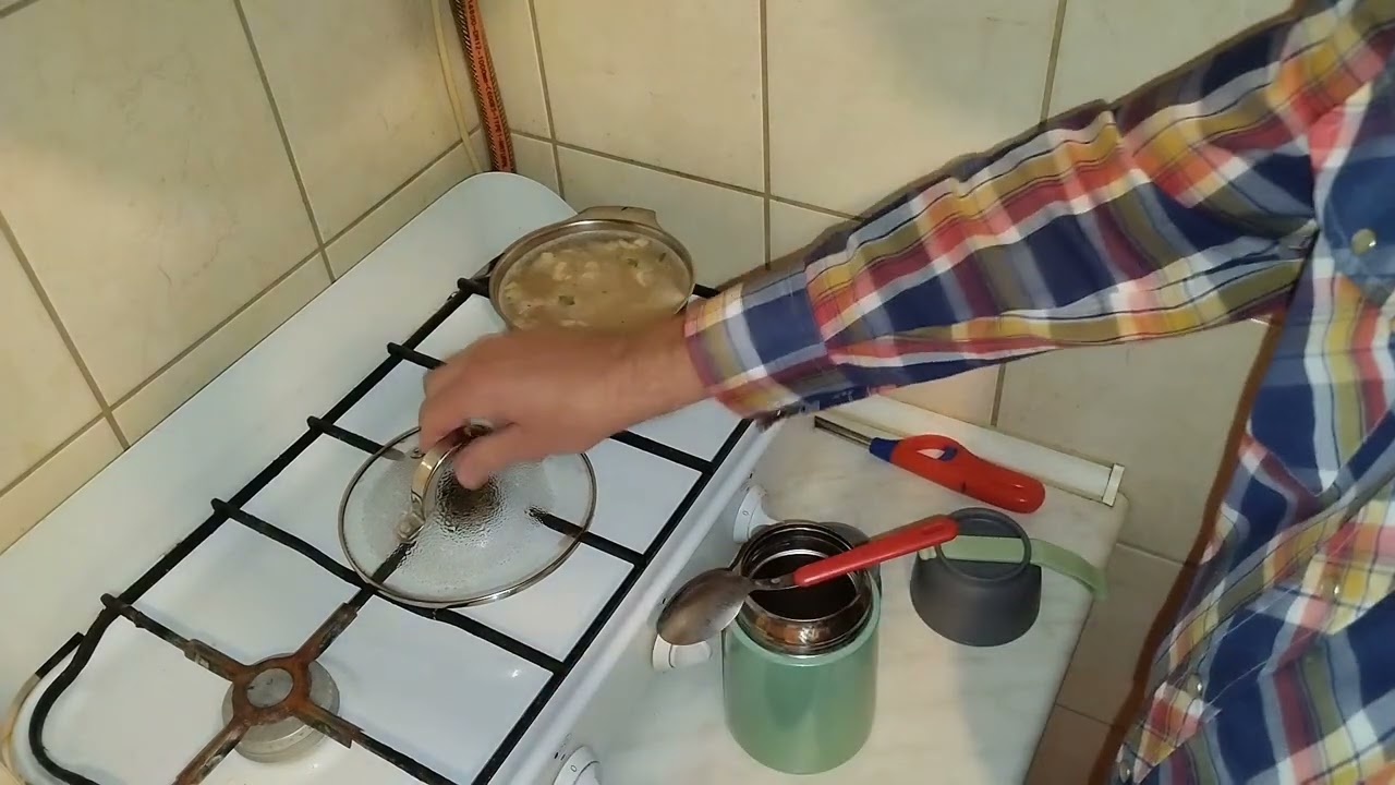 Перловая каша в термосе. Pearl porridge boiled in a thermos. Kasza perłowa gotowana w termosie.