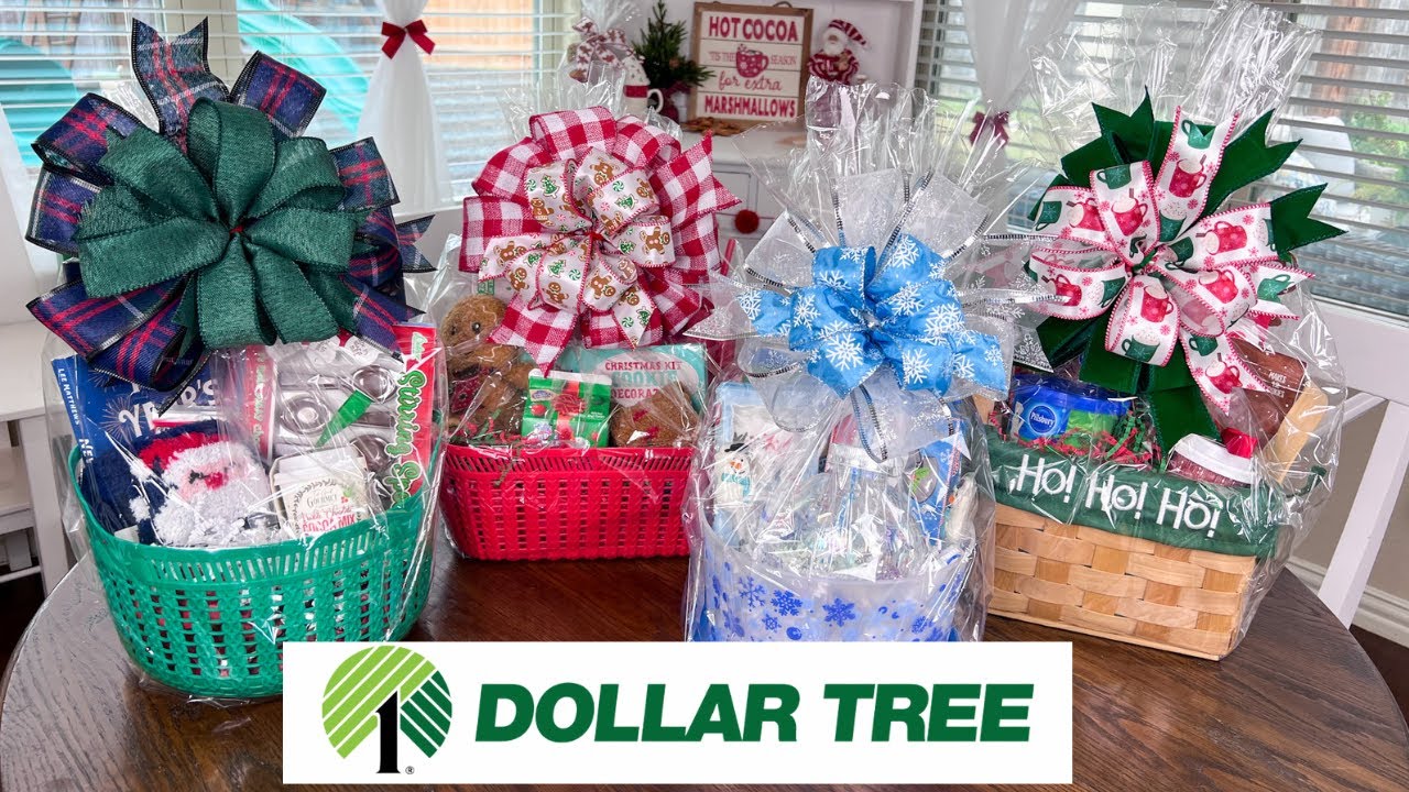 Dollar Tree Christmas gift baskets | Budget Friendly