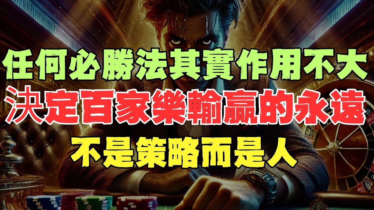 任何必勝法其實作用不大！決定百家樂輸贏的永遠不是策略而是人！這個真相必須要清楚！