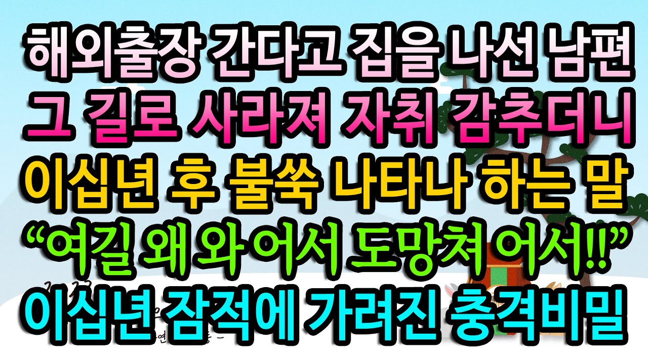 [실화사연] 해외출장 간다고 사라진 남편이 20년만에 나타났다 / 유튜브드라마/ 사연낭독