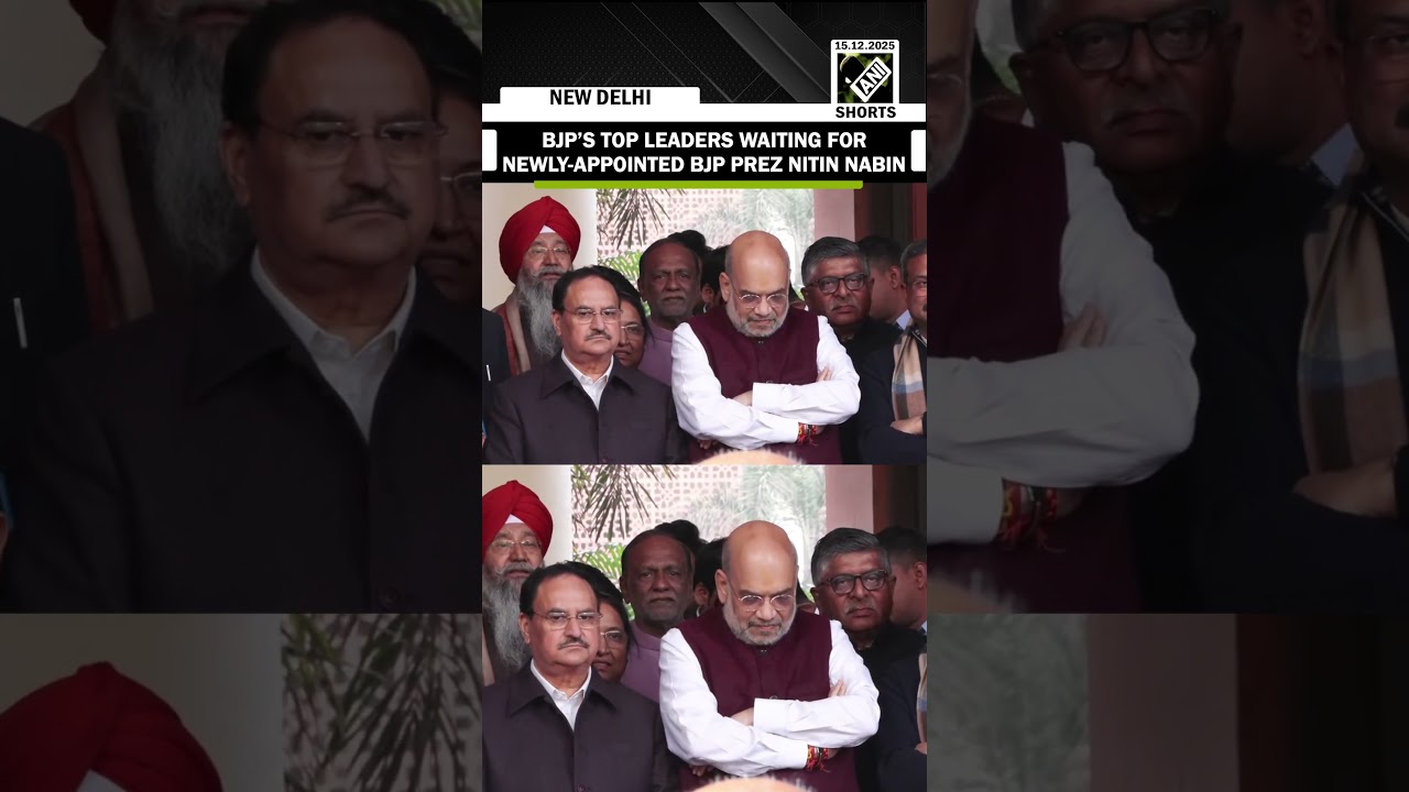 Amit Shah, JP Nadda other leaders waiting for newly appointed BJP Working Prez Nitin Nabin at BJP HQ