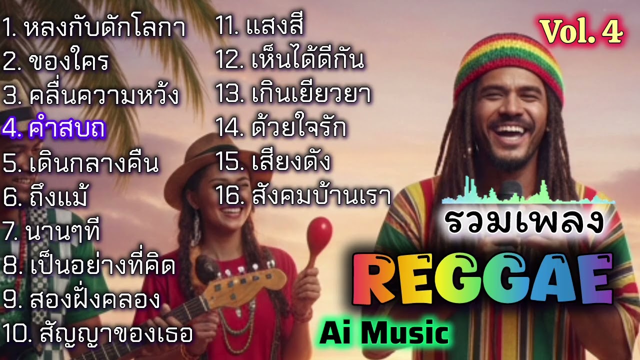 รวมเพลงเร้กเก้ สนุกสนาน Ai Music... Vol. 4 [ ฟังเพลินๆกระดิกนิ้ว กระตุกเส้นเอ็นยักไหล่ตามจังหวะ ]