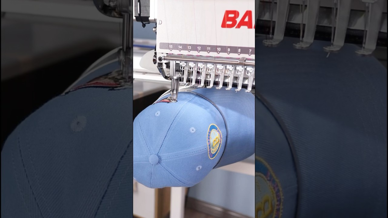 Embroider a cow emblem on the side of the hat. #embroiderymachine #embroidery