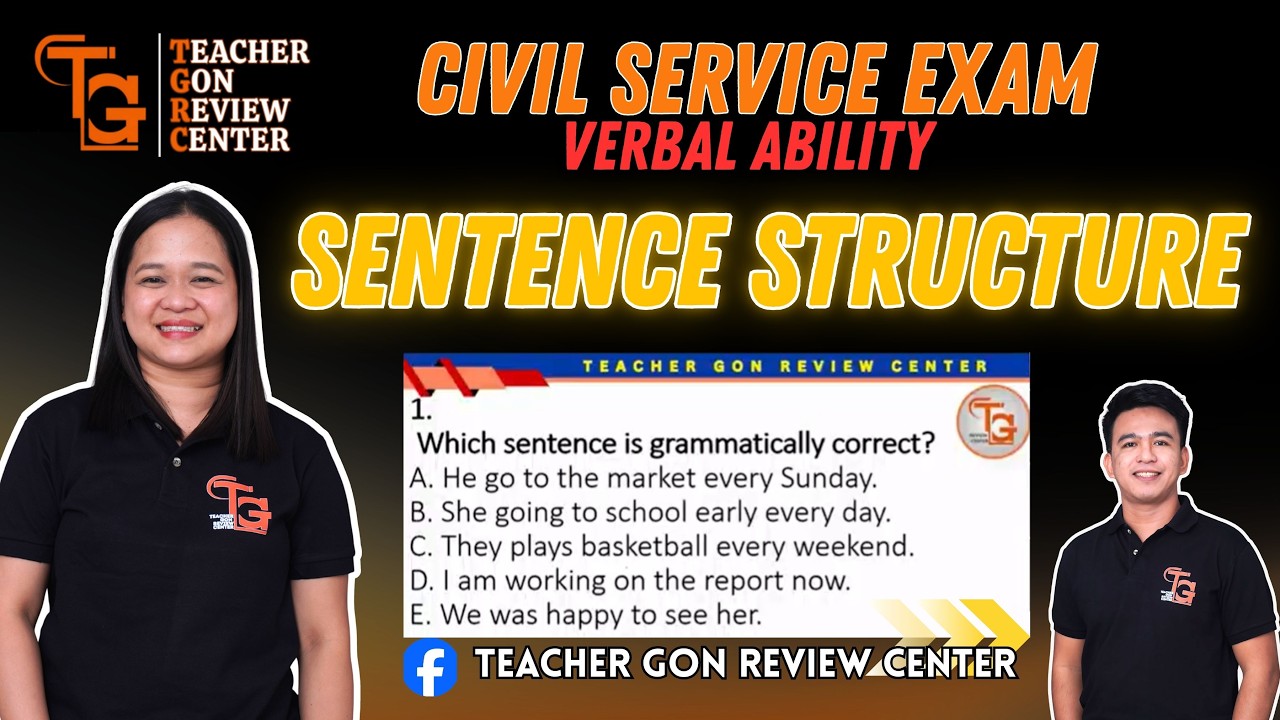 Sentence Structure - Verbal Ability | CSE - LET - NAPOLCOM - UPCAT